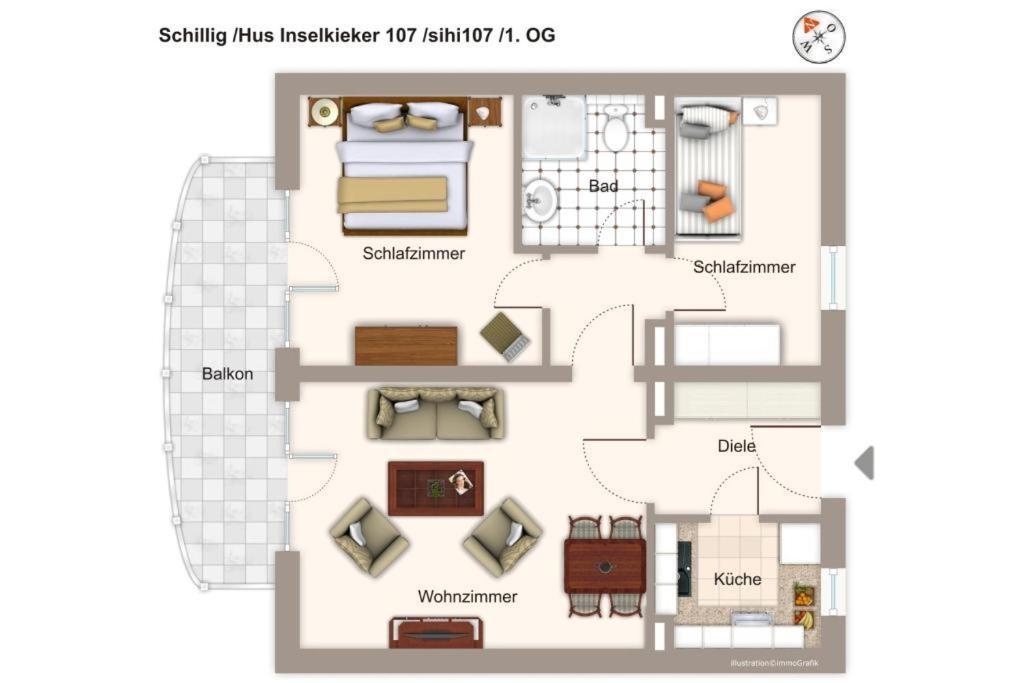 Appartement Hus Inselkieker Hus Inselkieker 107 à Schillig Extérieur photo